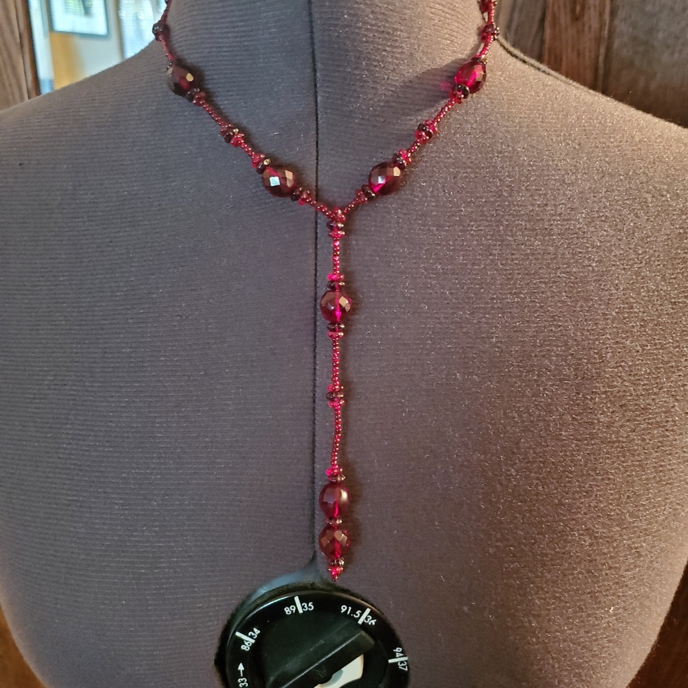 Maroon Beaded Necklace